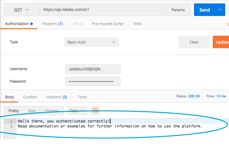 username and password success